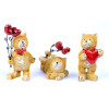 Statuina Micio beige con cuore 12pz