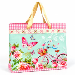 Borsa Regalo Floreale con Bicicletta e Farfalle 10pz