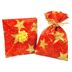 Busta regalo 40x60 STELLE NATALE ORO 50pz